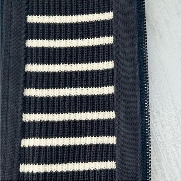 NWT $258 Veronica Beard Munno Hoodie Dickey Jacket Insert Navy/ivory striped - Picture 9 of 12